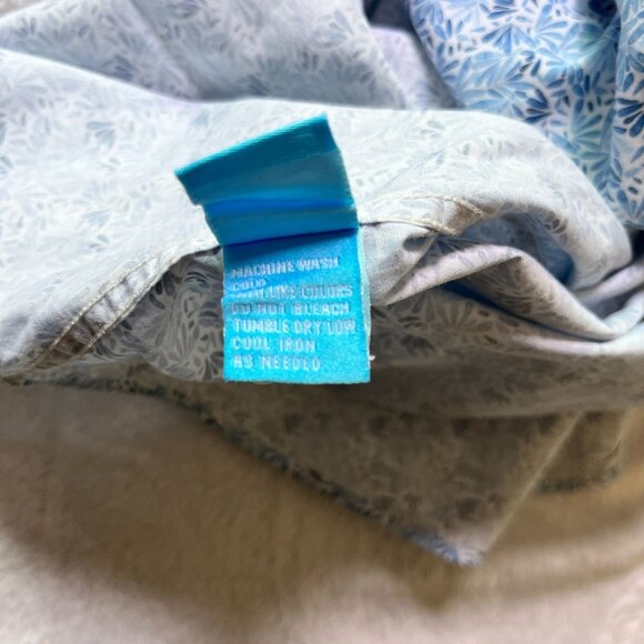 J. McLaughlin Mens Blue Leaf Print Long Sleeve Button-Up Shirt Large Stretch - Picture 9 of 9